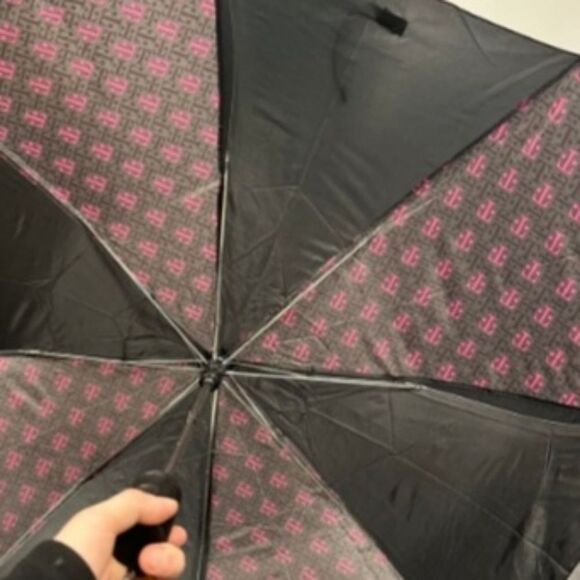 T-Mobile Folding Umbrella Black Pink T Pattern New In Wrap Unused - Picture 4 of 8
